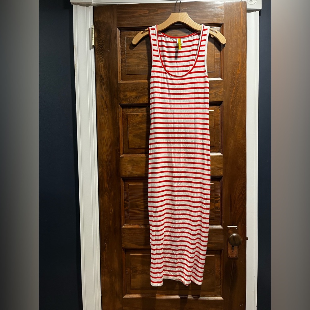 Rachel Pally Red and White Striped Maxi Dress